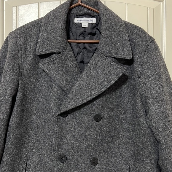 Mens wool blend double breasted coat. L - Picture 4 of 5